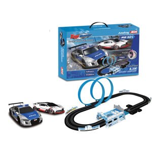 mamido  Závodná dráha autodráhový set s autíčkami, slučka, licencia Audi, Bugatti, polícia, 4.3m, mierka 1:64