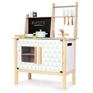 Ecotoys  Ecotoys Detská drevená kuchynka s tabuľou