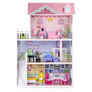 Ecotoys  Ecotoys Veľký drevený domček pre bábiky XXL s nábytkom