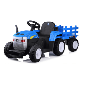 mamido  Detský elektrický traktor s prívesom New Holland modrý