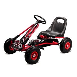 mamido  Detská šliapací motokára s nafukovacími kolesami Formule 01 červená