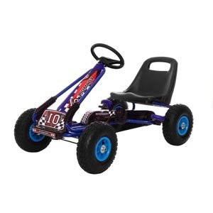 mamido  Detská šliapací motokára s nafukovacími kolesami Formula 01 modrá