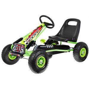 mamido  Detská šliapací motokára s nafukovacími kolesami Formule 01 zelená