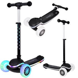 mamido  Detská kolobežka SCOOTER so svietiacimi efektmi čierna