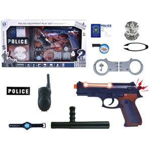 mamido  Veľký Policajný Set s Pištoľkou so Zvukom, Putá a Odznakou