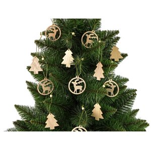 mamido  Vianočné vianočné gule drevené vianočné stromčeky sob vianočný stromček dekorácie 12 kusov