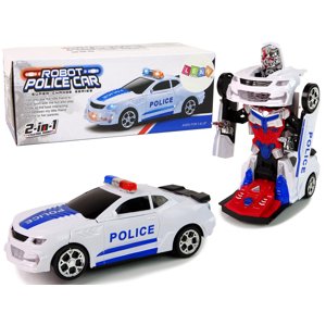 mamido  Elektrické autíčko - Policajné 2v1 Transformers - Zvuky výstrelov Svetla