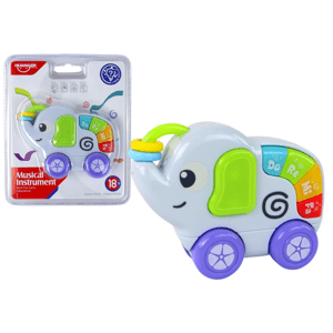 mamido  Interaktívna hračka Hrajúca sloníčka na kolieskach