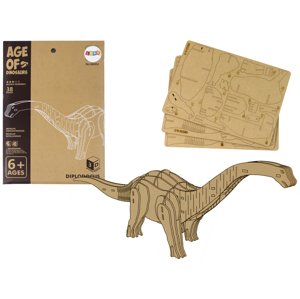 mamido  Drevené Puzzle 3D Brontosaurus Edukačná Skladačka 38 Dielov