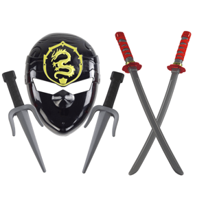 mamido  Sada bojovníka Ninja Masky Meče Dýky Červené Zdobenie