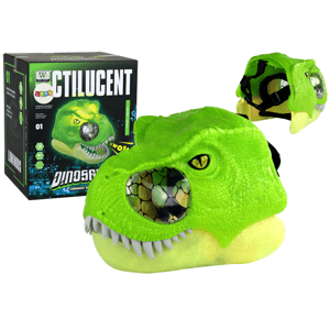 mamido  Maska dinosaura s nastaviteľným pásikom, svetlá a zvuky, zelená