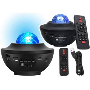 mamido  Projektor hviezd nočná LED lampička s Bluetooth reproduktorom a diaľkovým ovládaním