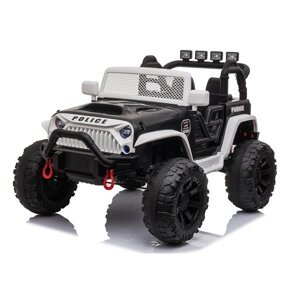 mamido  Detské elektrické autíčko Jeep Power Polícia čierno-biele