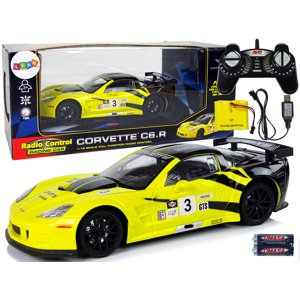 mamido  Športové pretekárske auto R/C 1:18 Corvette C6.R žlté 2.4 G so svetlami'