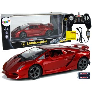 mamido  Športové diaľkovo ovládané auto 1:18 Lamborghini Sesto Elemento v červenej farbe s 2.4G svetlami