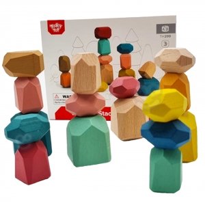 TOOKY TOY  TOOKY TOY Balančná hra drevené kamene