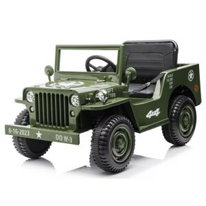 Mamido  Mamido Detský elektrický vojenský Jeep Willys svetlé zelený