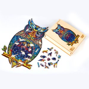 WOODBESTS  WOODBESTS Drevené puzzle sova 300 dielov