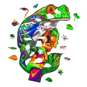 WOODBESTS  WOODBESTS Drevené puzzle žaba 303 dielov