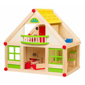 mamido  Drevený domček pre bábiky My Villa zelená