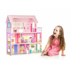 Ecotoys  Ecotoys Drevený domček pre bábiky s nábytkom