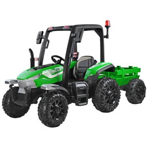 mamido  Detský elektrický traktor s prívesom Blast 4x4 zelený