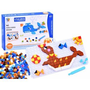 mamido  Detská kreatívna sada mozaikové bloky modré