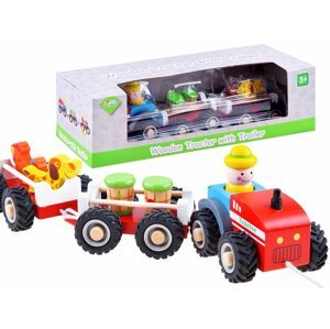 mamido  Drevený traktor s prívesom pre najmenších