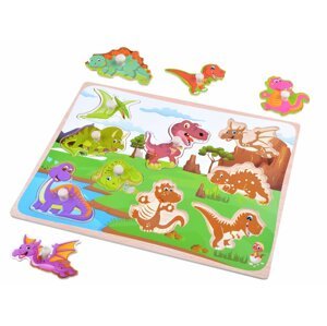 mamido  Drevené puzzle dinosaury