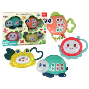 mamido  Detská rattle Set 4ks chobotnice krab morské živočíchy teether