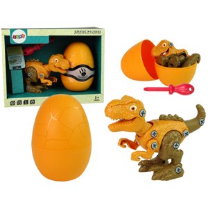 mamido  Set Dinosaurus Tyrannosaurus Rex s vajcom DIY skrutkovač Orange