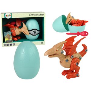 mamido  Dinosaurie pterodaktyl Set s vajcom DIY skrutkovač červená
