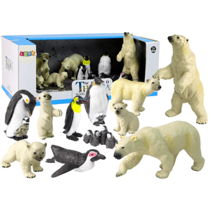 mamido  Veľká sada 12 figúrok Polárne zvieratá Figúrka medveďa tučniaka