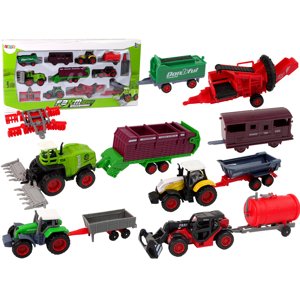 mamido  Set poľnohospodárskych vozidiel traktor 12 kusov kov