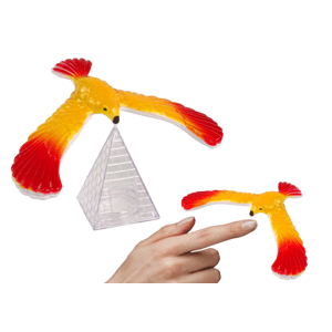 mamido  Antigravitačné vyvažovanie vták oranžová hračka