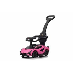 mamido  Detské odrážadlo auto s vodiacou tyčou Lamborghini Sian ružové