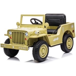 mamido  Detský elektrický vojenský Jeep Willys 4x4 béžový