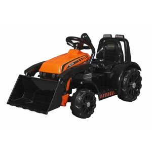 mamido  Detský elektrický traktor s radlicou oranžový