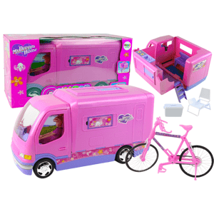 mamido  Camper Camping Ružové vozidlo pre bábiku Bike 50 cm