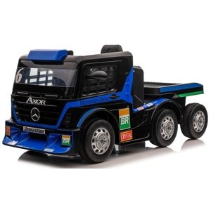mamido  Detský elektrický kamión Mercedes Axor LCD MP4 s návesom modrý
