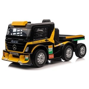 mamido  Detský elektrický kamión Mercedes Axor LCD MP4 s návesom žltý