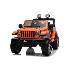 mamido  Detské elektrické autíčko Jeep Wrangler oranžové