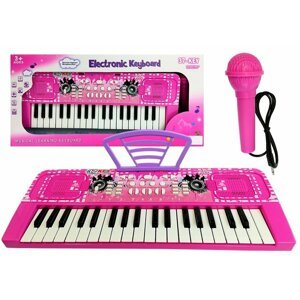 mamido  Veľký keyboard s mikrofónom ružový