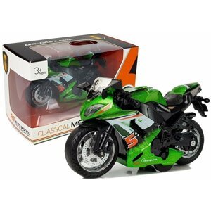 mamido  Motocykel s vinutím a zvukom 1:14 zelená
