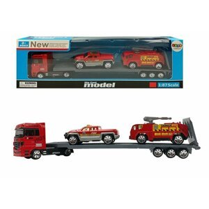 mamido  Kamión s návesom a 2 autíčkami červený
