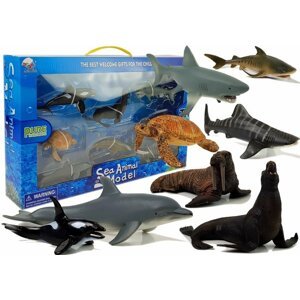 mamido  Vzdelávacie figúrky Morské živočíchy 8 kusov Žraloky Tuleň Dolphin Mrož korytnačka