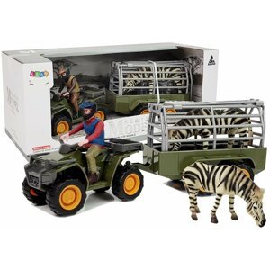 mamido  Štvorkolka s prívesom pre transport - Zebra