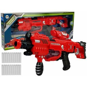 mamido  Detská pištoľ na penové náboje s Leser a zvukovými efektmi červená