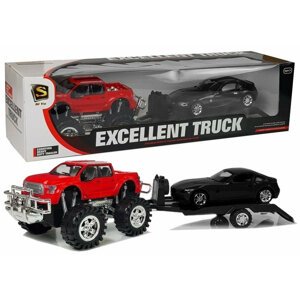 mamido  Súprava vozidla Red Monster Truck čierna BMW Odťahové vozidlo 58 cm