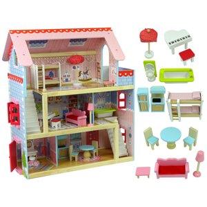 mamido  Drevený domček pre bábiky s príslušenstvom